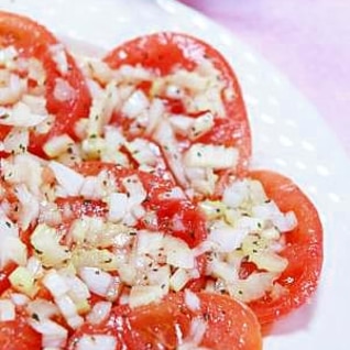 美味しい簡単♪トマトと新玉ねぎ★つけ込みサラダ★